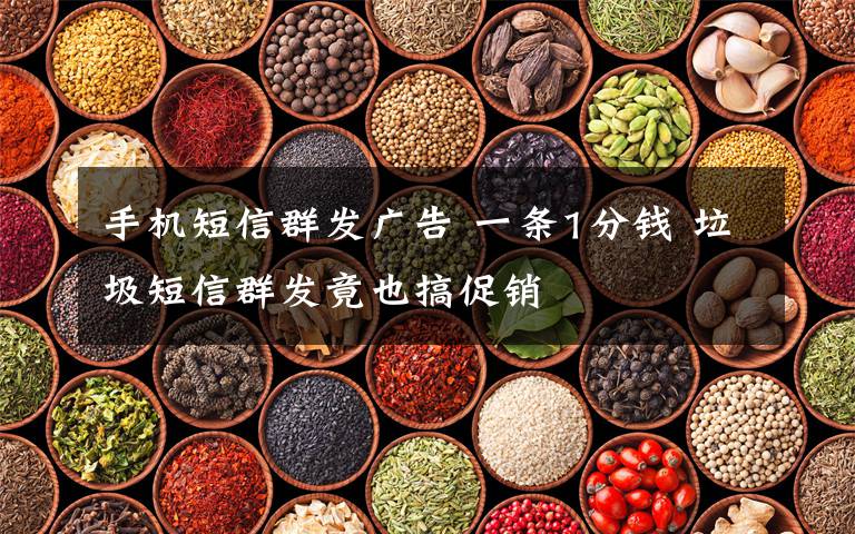 手机短信群发广告 一条1分钱 垃圾短信群发竟也搞促销