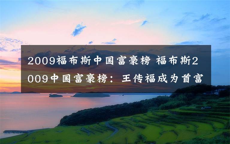 2009福布斯中国富豪榜 福布斯2009中国富豪榜：王传福成为首富