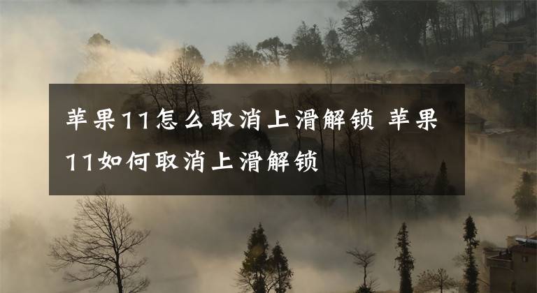 苹果11怎么取消上滑解锁 苹果11如何取消上滑解锁