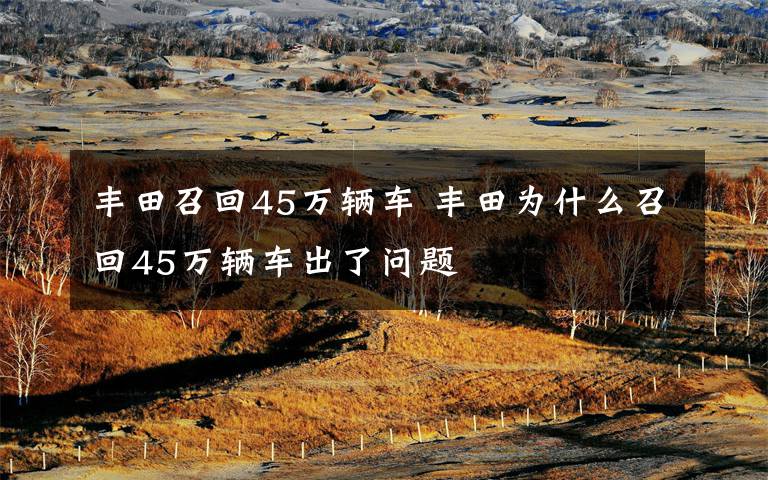 丰田召回45万辆车 丰田为什么召回45万辆车出了问题