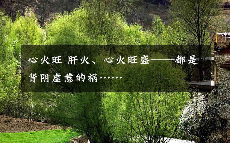 心火旺 肝火、心火旺盛——都是肾阴虚惹的祸……