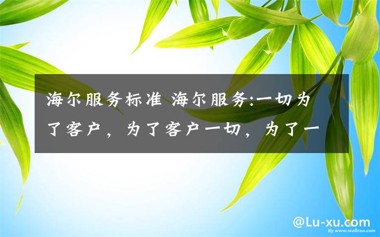 海尔服务标准 海尔服务:一切为了客户，为了客户一切，为了一切客户，从服务基本做起，创造用户感动
