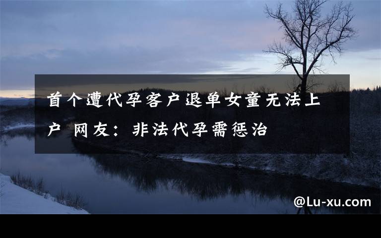 首个遭代孕客户退单女童无法上户 网友：非法代孕需惩治