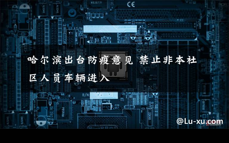 哈尔滨出台防疫意见 禁止非本社区人员车辆进入