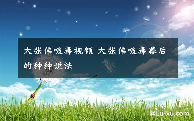大张伟吸毒视频 大张伟吸毒幕后的种种说法