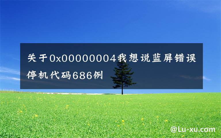 关于0x00000004我想说蓝屏错误停机代码686例