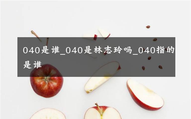 040是谁_040是林志玲吗_040指的是谁