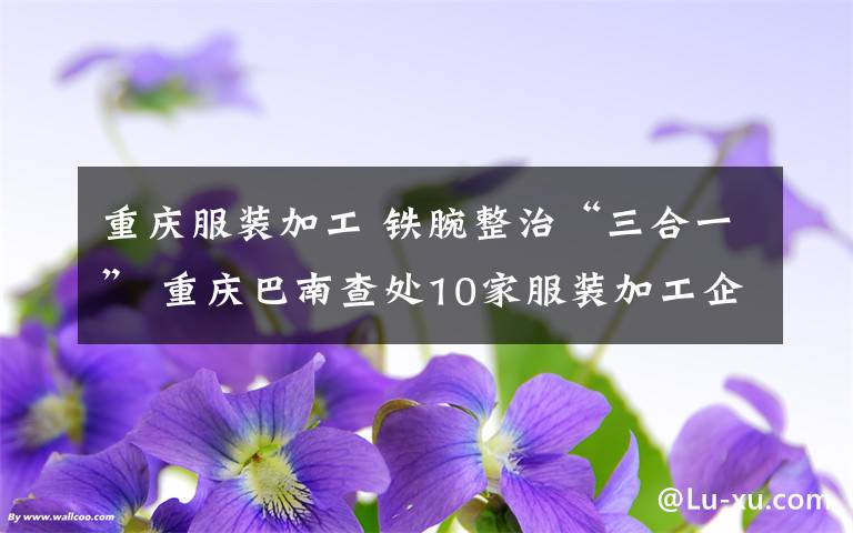 重庆服装加工 铁腕整治“三合一” 重庆巴南查处10家服装加工企业
