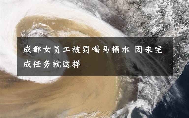 成都女员工被罚喝马桶水 因未完成任务就这样