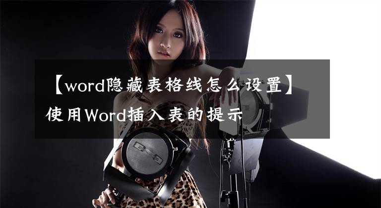 【word隐藏表格线怎么设置】使用Word插入表的提示