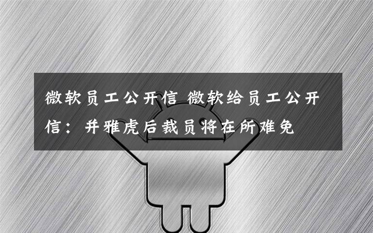 微软员工公开信 微软给员工公开信：并雅虎后裁员将在所难免