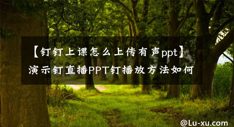【钉钉上课怎么上传有声ppt】演示钉直播PPT钉播放方法如何使用PPT教程。