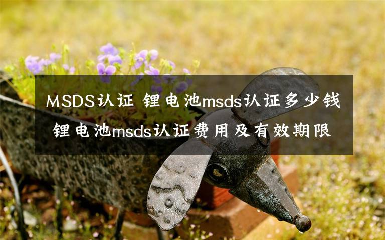 MSDS认证 锂电池msds认证多少钱 锂电池msds认证费用及有效期限