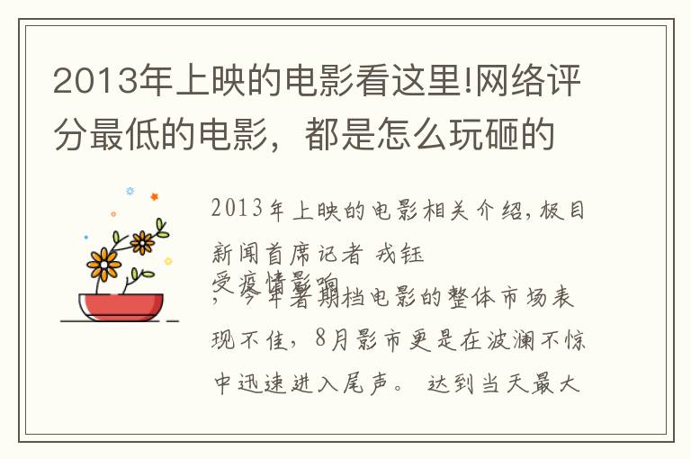 2013年上映的电影看这里!网络评分最低的电影，都是怎么玩砸的