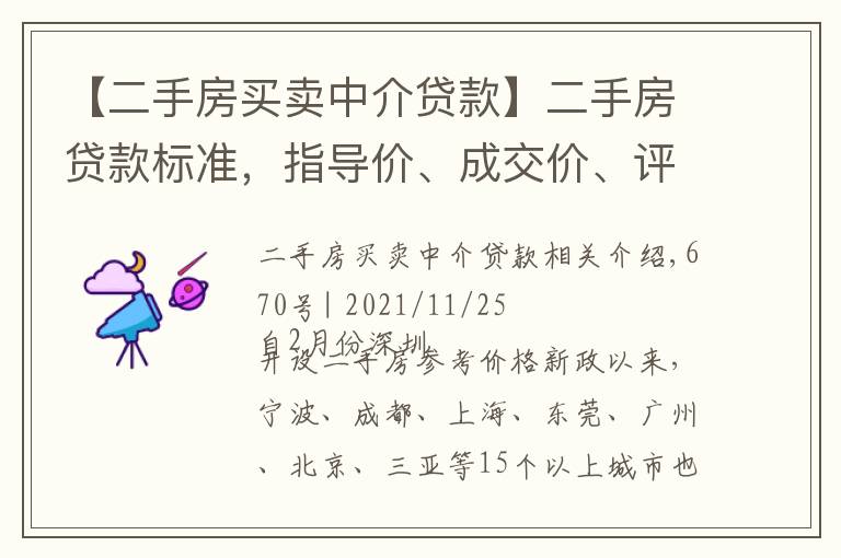 【二手房买卖中介贷款】二手房贷款标准，指导价、成交价、评估价谁主定价？