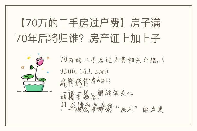 【70万的二手房过户费】房子满70年后将归谁？房产证上加上子女名字，买房时竟然多交这些钱！| 幸福策评