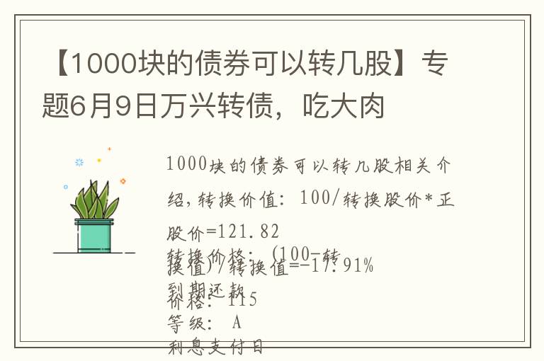 【1000块的债券可以转几股】专题6月9日万兴转债，吃大肉