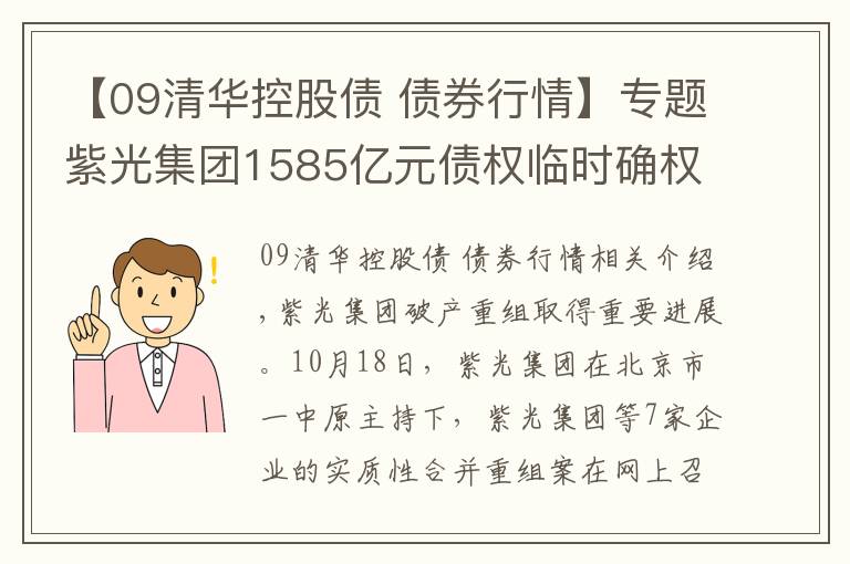 【09清华控股债 债券行情】专题紫光集团1585亿元债权临时确权，重整方案整体出售有何考量？