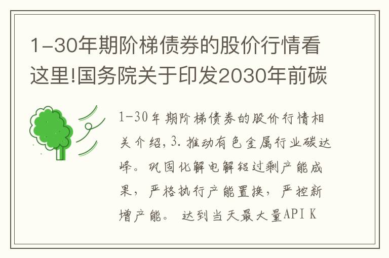 1-30年期阶梯债券的股价行情看这里!国务院关于印发2030年前碳达峰行动方案的通知