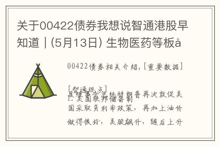 关于00422债券我想说智通港股早知道︱(5月13日) 生物医药等板块有望继续炒作 追高中芯国际(00981)有风险