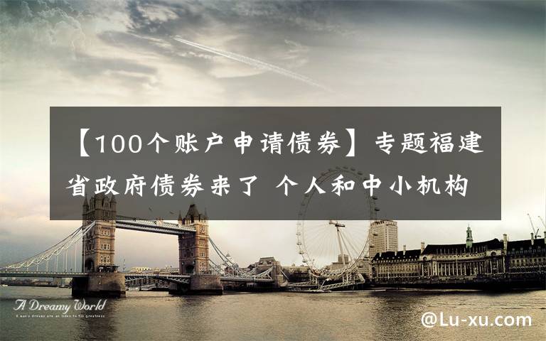 【100个账户申请债券】专题福建省政府债券来了 个人和中小机构投资者均可认购