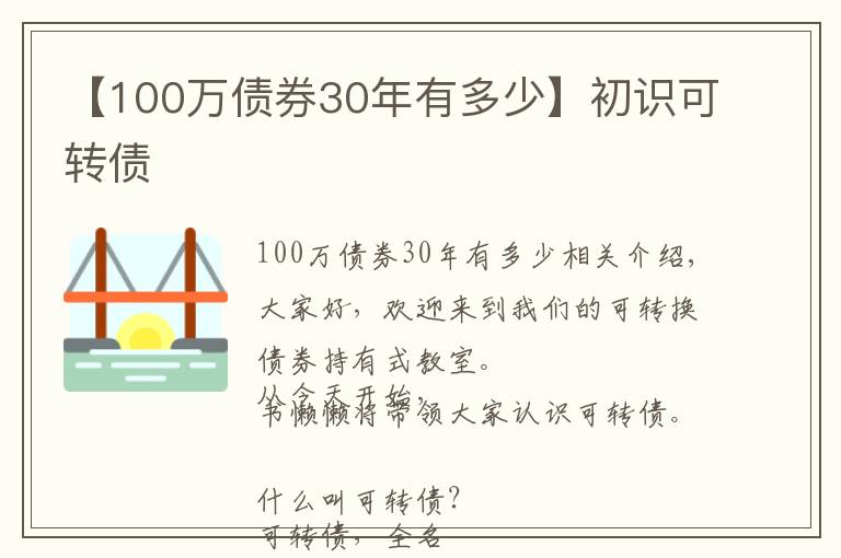 【100万债券30年有多少】初识可转债