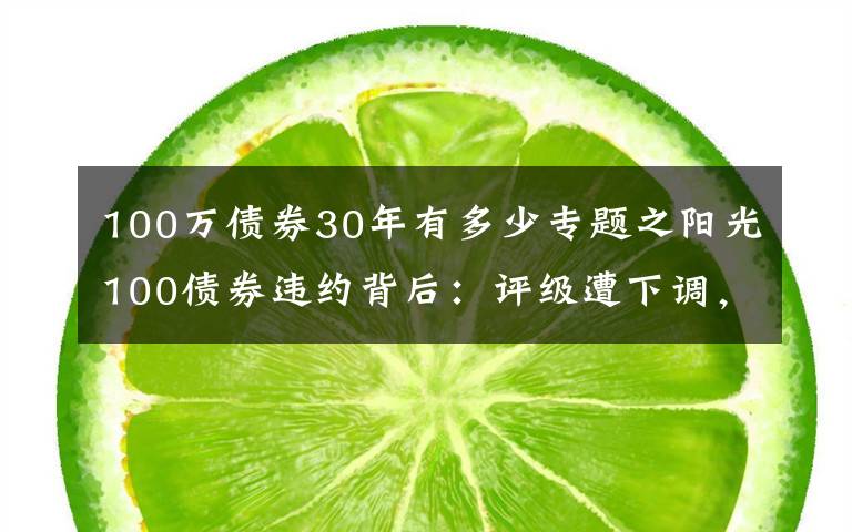 100万债券30年有多少专题之阳光100债券违约背后：评级遭下调，向高管提供的3000多万款项未收回