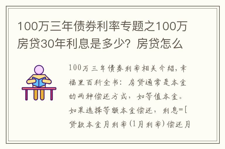 100万三年债券利率专题之100万房贷30年利息是多少？房贷怎么还最省钱？