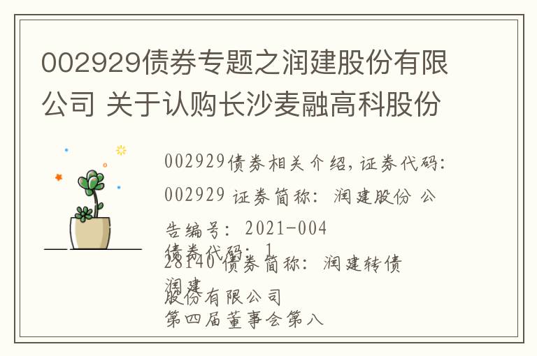 002929债券专题之润建股份有限公司 关于认购长沙麦融高科股份有限公司 新增股份暨关联交易的公告