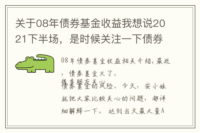 关于08年债券基金收益我想说2021下半场，是时候关注一下债券基金了