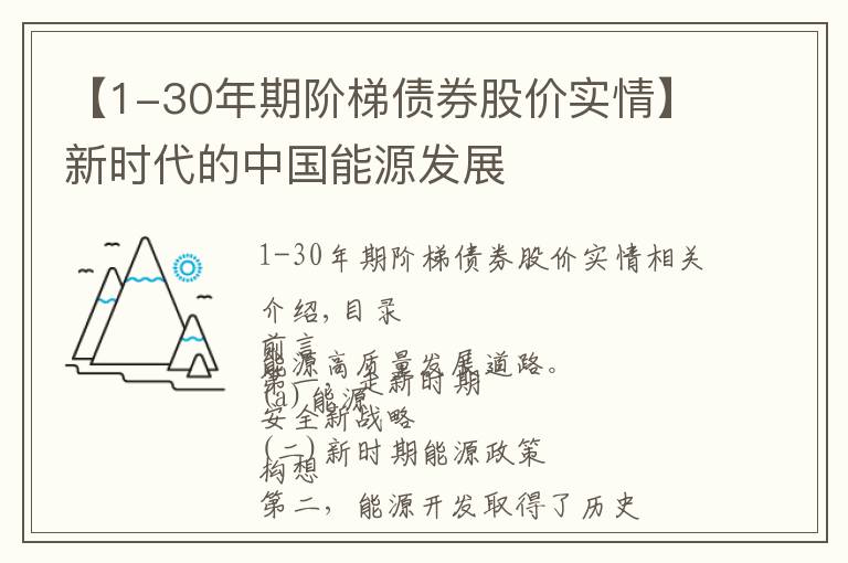 【1-30年期阶梯债券股价实情】新时代的中国能源发展