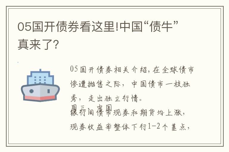 05国开债券看这里!中国“债牛”真来了？