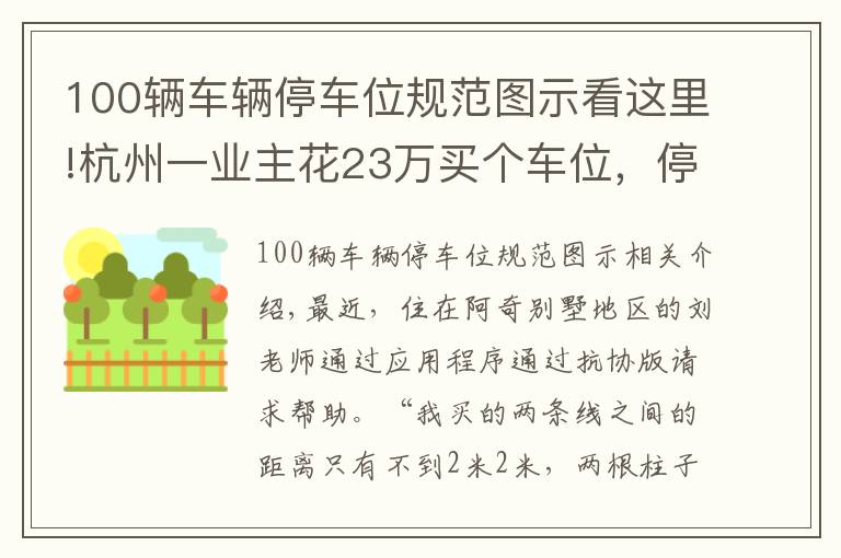 100辆车辆停车位规范图示看这里!杭州一业主花23万买个车位，停进去难度堪比科目二考试！