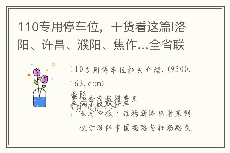 110专用停车位，干货看这篇!洛阳、许昌、濮阳、焦作…全省联动！停车收费乱象调查