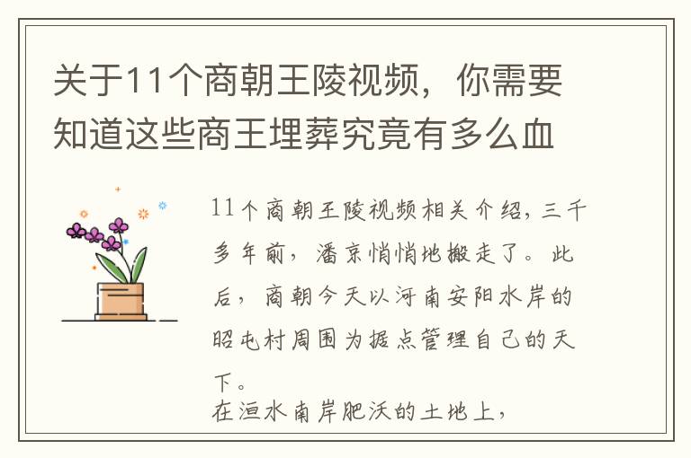 关于11个商朝王陵视频，你需要知道这些商王埋葬究竟有多么血腥