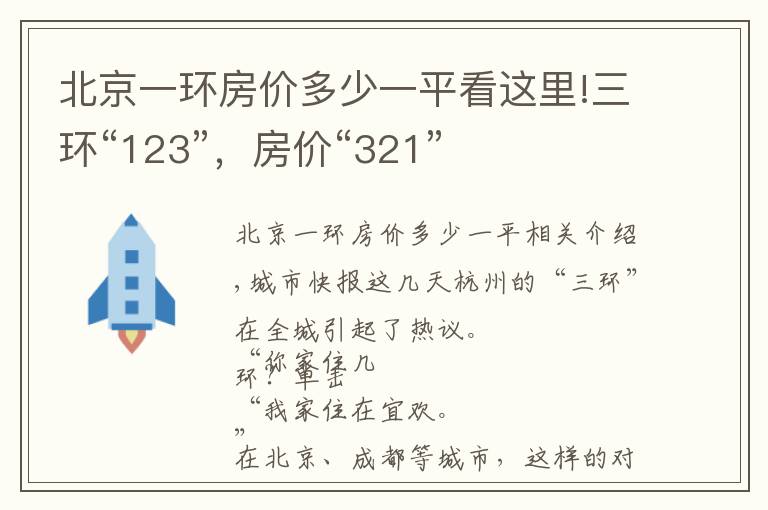 北京一环房价多少一平看这里!三环“123”，房价“321”