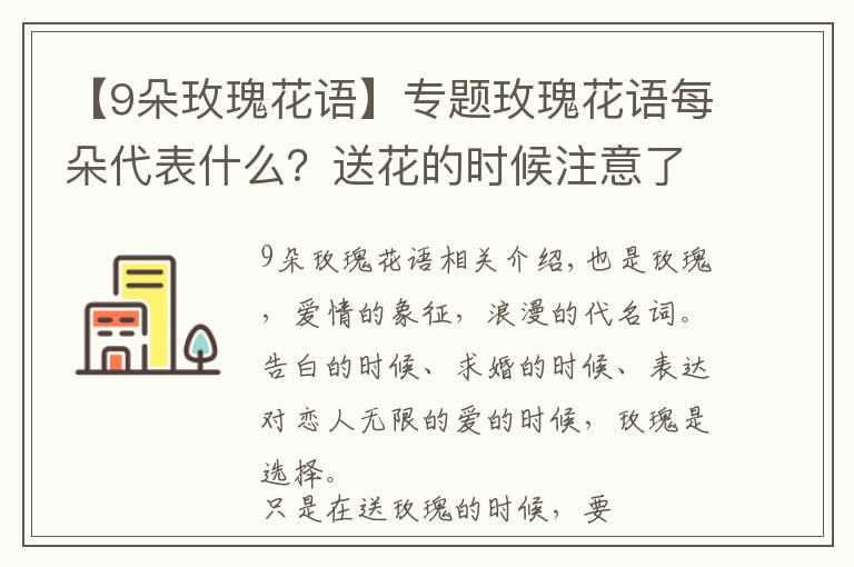 【9朵玫瑰花语】专题玫瑰花语每朵代表什么？送花的时候注意了