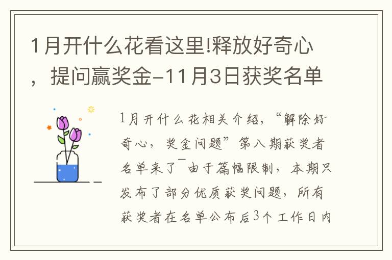 1月开什么花看这里!释放好奇心，提问赢奖金-11月3日获奖名单