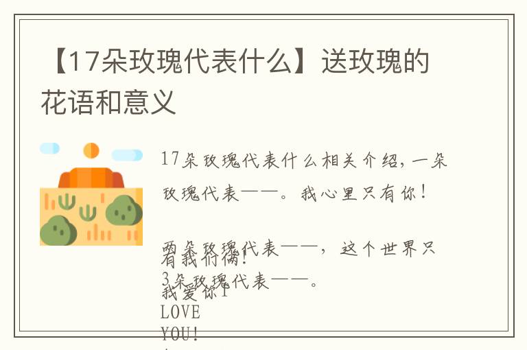 【17朵玫瑰代表什么】送玫瑰的花语和意义