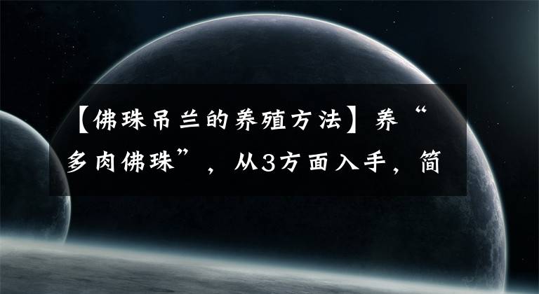 【佛珠吊兰的养殖方法】养“多肉佛珠”，从3方面入手，简单省心好养，圆滚滚“长满盆”