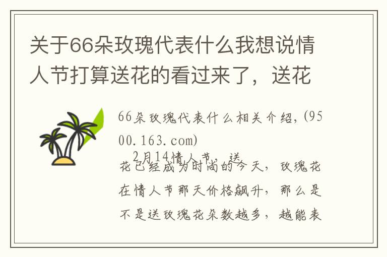 关于66朵玫瑰代表什么我想说情人节打算送花的看过来了，送花是有讲究的！有种花千万不能送