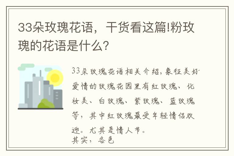 33朵玫瑰花语，干货看这篇!粉玫瑰的花语是什么？