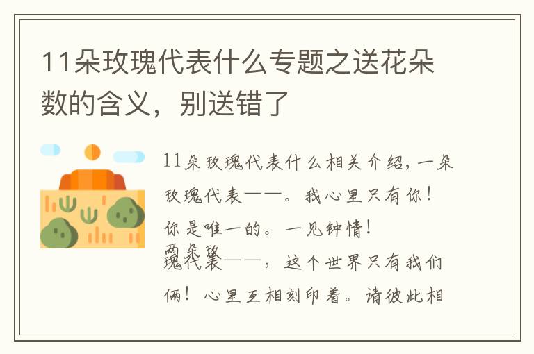 11朵玫瑰代表什么专题之送花朵数的含义，别送错了