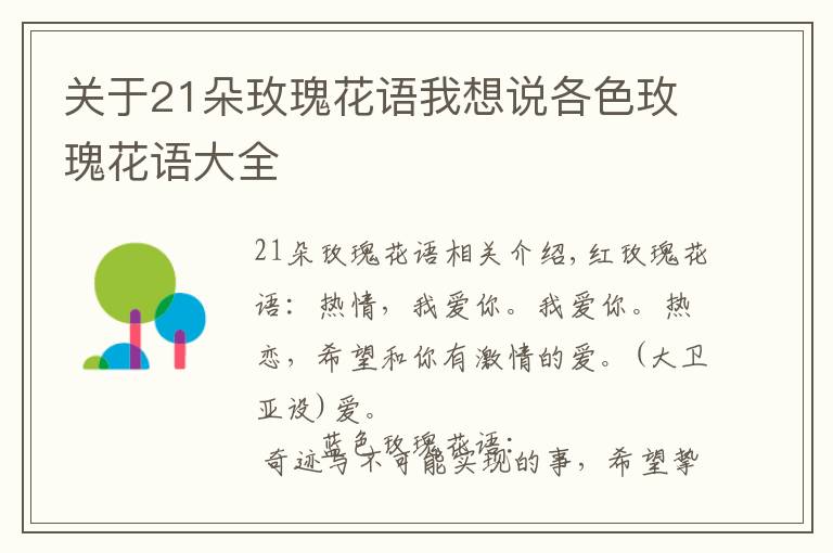 关于21朵玫瑰花语我想说各色玫瑰花语大全