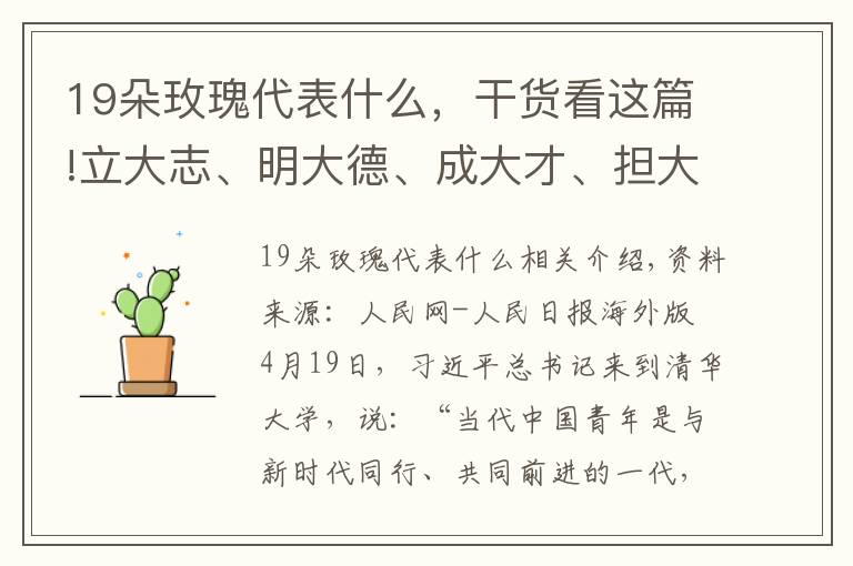 19朵玫瑰代表什么，干货看这篇!立大志、明大德、成大才、担大任
