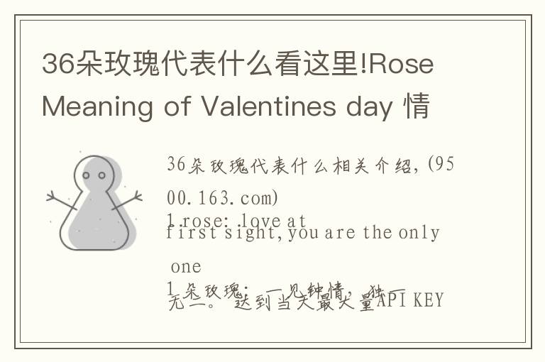 36朵玫瑰代表什么看这里!Rose Meaning of Valentines day 情人节玫瑰花语