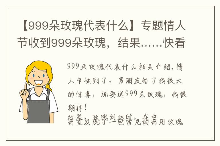 【999朵玫瑰代表什么】专题情人节收到999朵玫瑰，结果……快看看哪款玫瑰花茶最适合你！