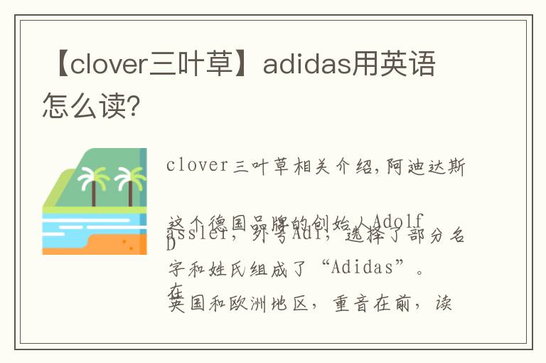 【clover三叶草】adidas用英语怎么读？
