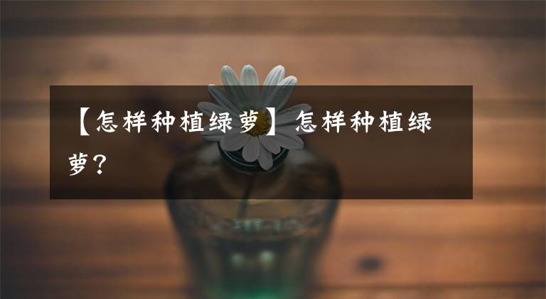 【怎样种植绿萝】怎样种植绿萝？