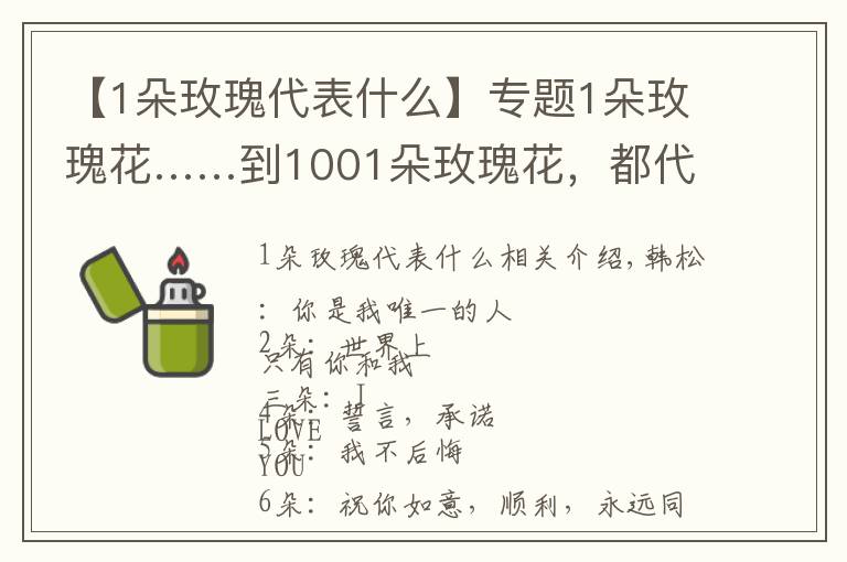 【1朵玫瑰代表什么】专题1朵玫瑰花……到1001朵玫瑰花，都代表什么，你知道吗？